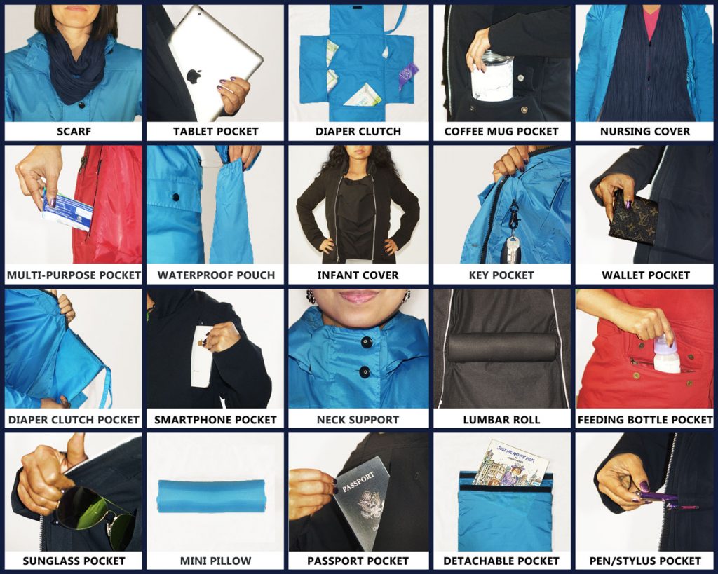 Momgeni jacket with multi-functional pockets